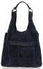 Kožené kabelka shopper bag Genuine Leather tmavě modrá 8023